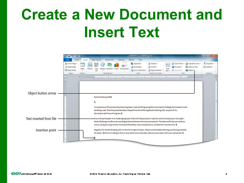Create a New Document and Insert Text